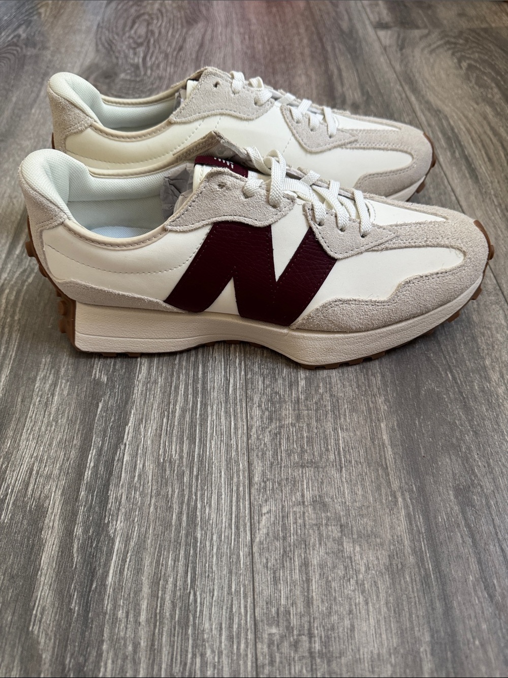 New Balance Women's Cream and Burgundy Retro Runner Sneakers